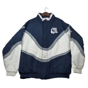 VTG 90s Penn State Apex One Puffer Jacket Large L Navy White Nittany Lions Korea